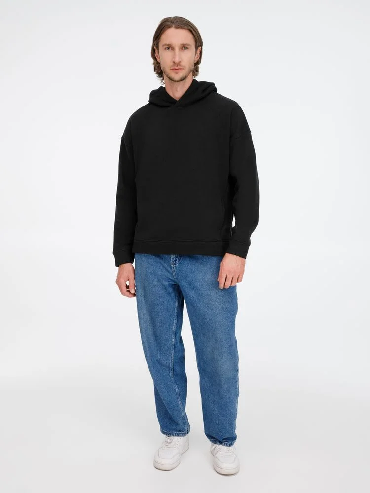 Худи оверсайз унисекс Tolla черное размер XS/S - фото 16