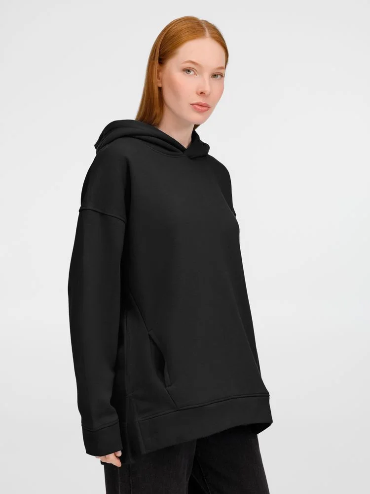 Худи оверсайз унисекс Tolla черное размер XS/S - фото 8