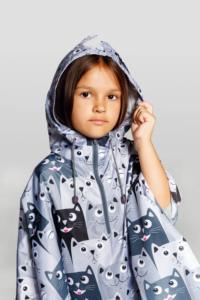 Дождевик-пончо детский AquaStop Kids на заказ разноцветный 6-8 лет - фото 2
