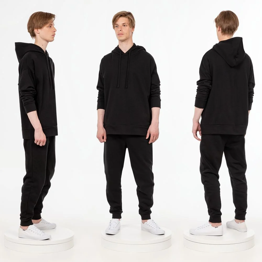 Худи унисекс H2, черное, размер M/L - фото 7