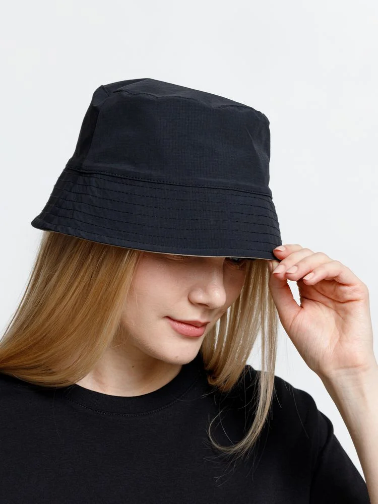 Панама Nylon двусторонняя, черная с хаки, размер S/M - фото 5