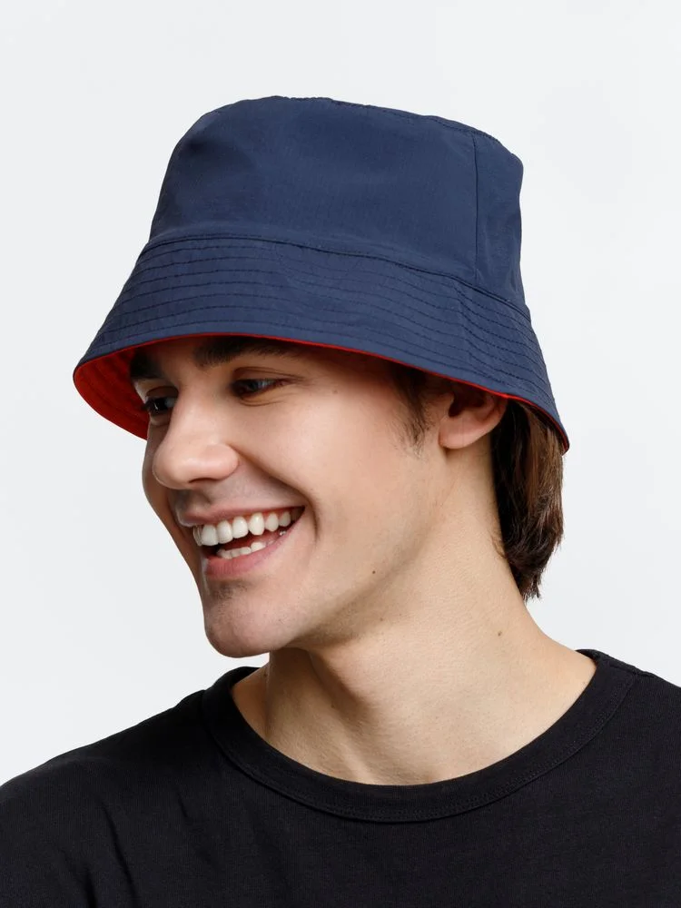 Панама Nylon двусторонняя, темно-синяя с красным, размер S/M - фото 3