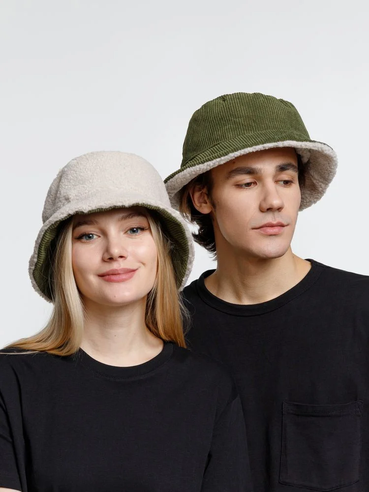 Панама Bucket двусторонняя, хаки с бежевым, размер S/M - фото 6