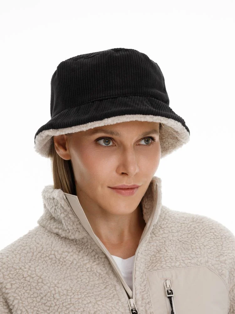 Панама Bucket двусторонняя, темно-серая с бежевым, размер M/L - фото 6