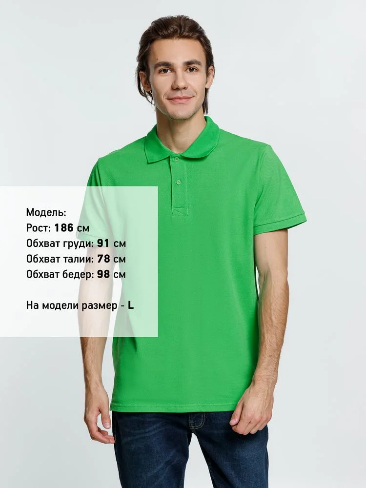 Рубашка поло мужская Virma Premium зеленое яблоко размер L - фото 3