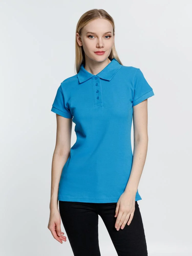 Рубашка поло женская Virma Premium Lady, бирюзовая, размер 3XL - фото 7