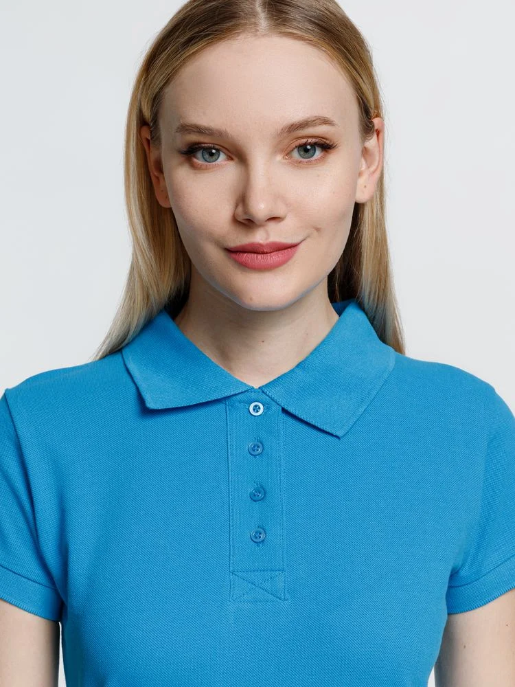 Рубашка поло женская Virma Premium Lady, бирюзовая, размер 3XL - фото 9