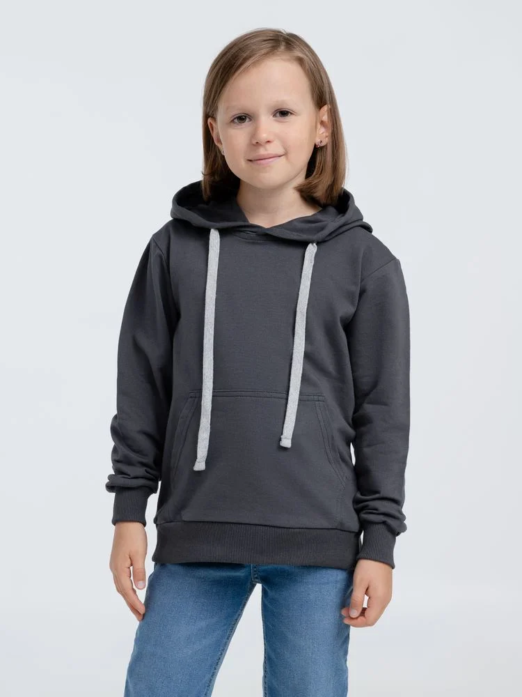 Толстовка с капюшоном детская Kirenga Kids темно-серая графит 12 лет - фото 3