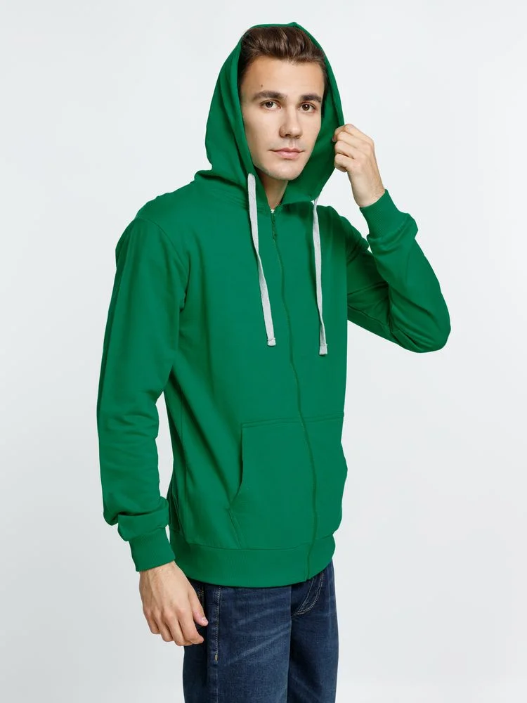 Толстовка на молнии с капюшоном Siverga зеленая размер S - фото 9