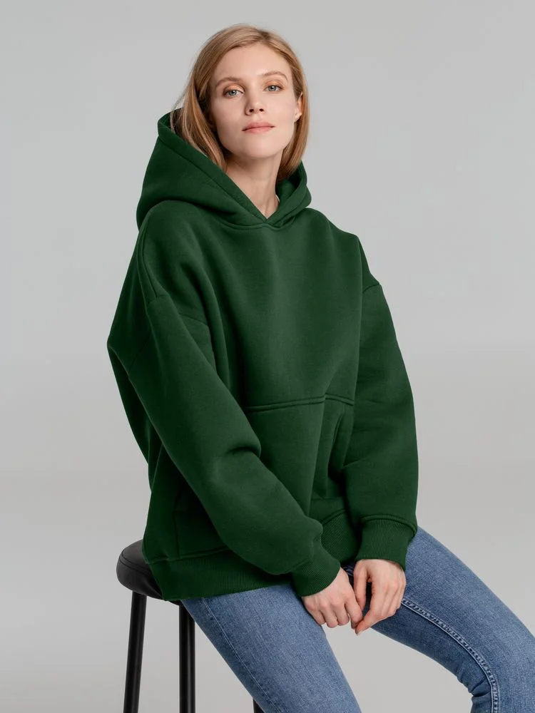 Худи Kulonga Oversize темно-зеленое размер 3XL/4XL - фото 7