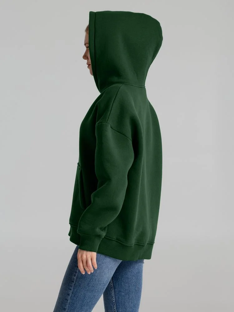 Худи Kulonga Oversize темно-зеленое размер 3XL/4XL - фото 8