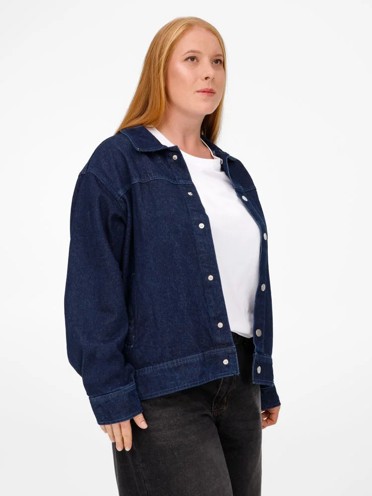 Куртка джинсовая O1 темно-синяя размер 3XL/4XL - фото 9