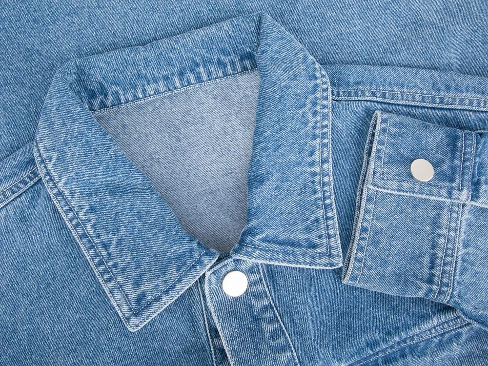 Куртка джинсовая O2 голубая размер 3XL/4XL - фото 8