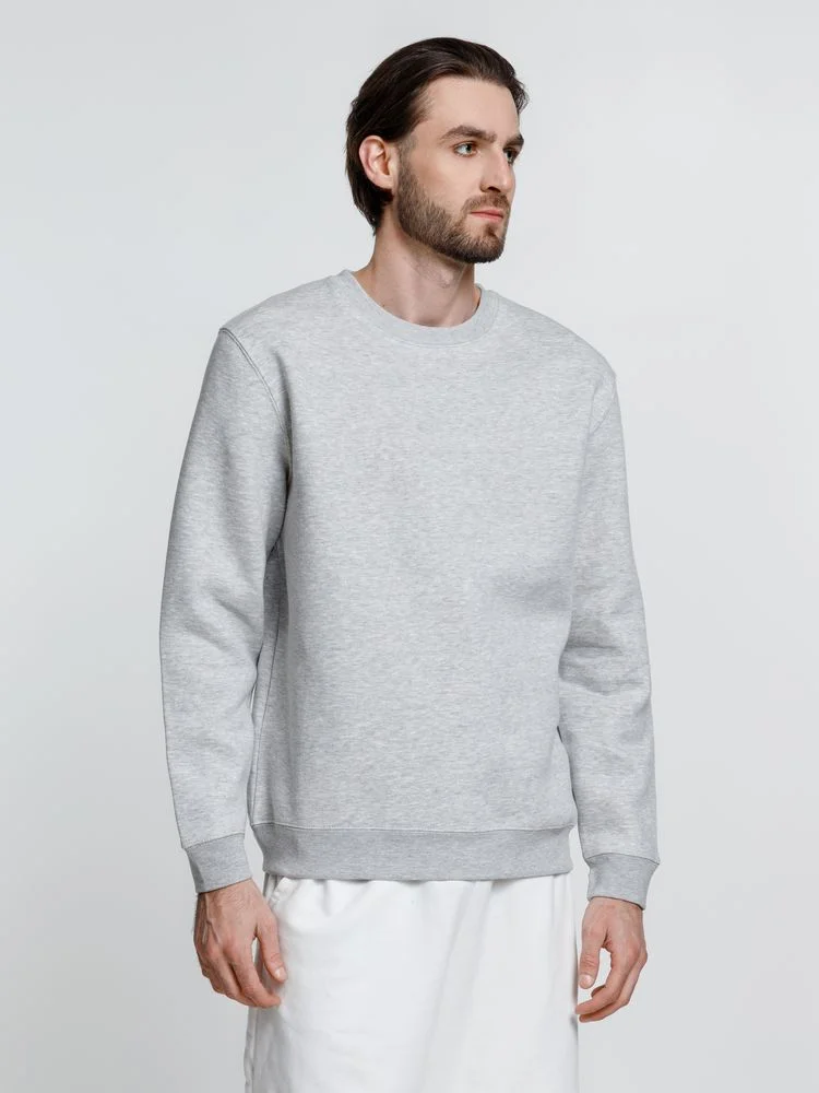 Свитшот унисекс Delta, серый меланж, размер S - фото 10