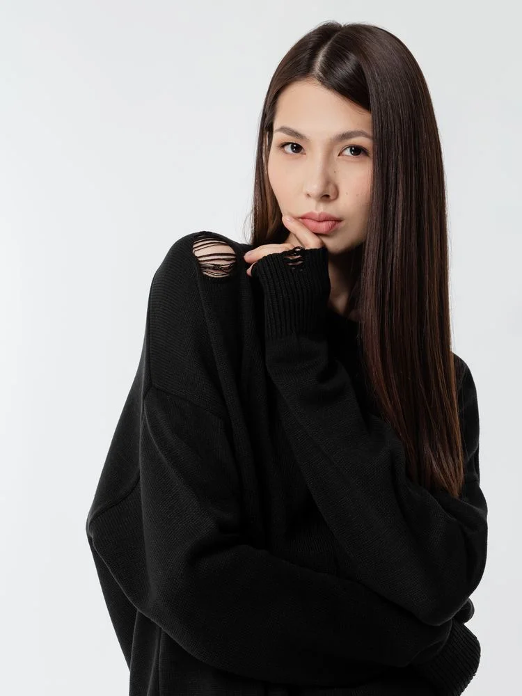 Джемпер оверсайз унисекс Grunge, черный, размер S/M - фото 10