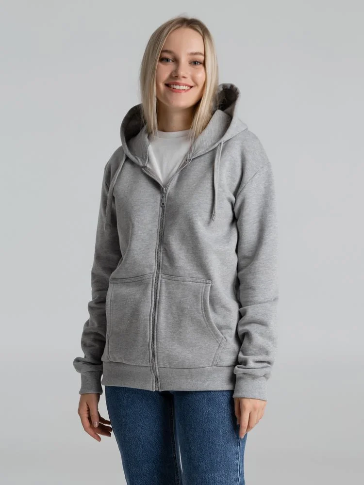 Толстовка на молнии с капюшоном Siverga Heavy 2.0 серый меланж размер 3XL - фото 10