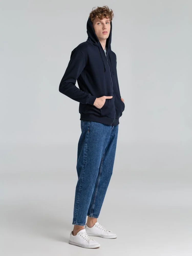 Толстовка на молнии с капюшоном Siverga Heavy 2.0 темно-синяя размер S - фото 13