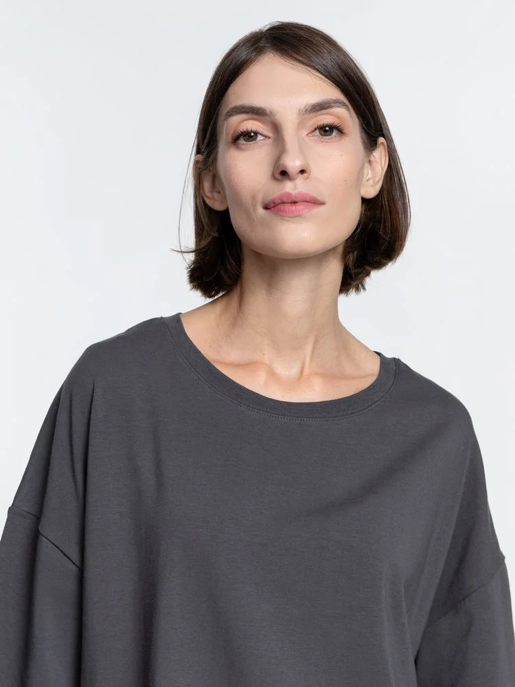 Футболка унисекс оверсайз Crosstown темно-серая размер M - фото 7