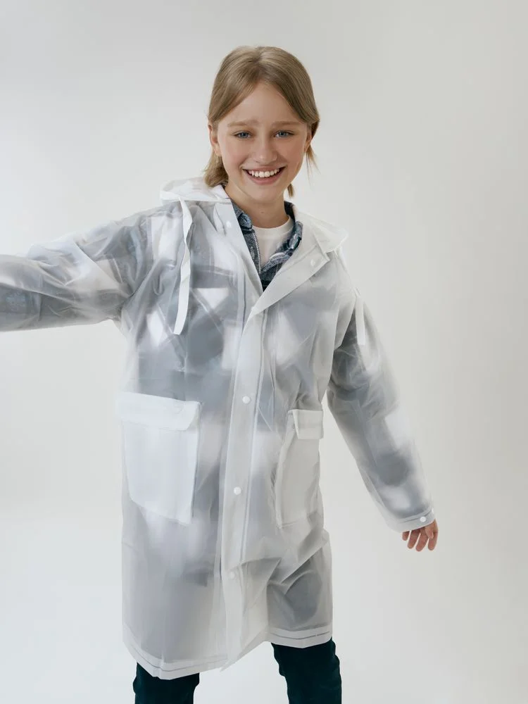 Дождевик детский RainDrop Kids белый 10 лет рост 130-140 - фото 8
