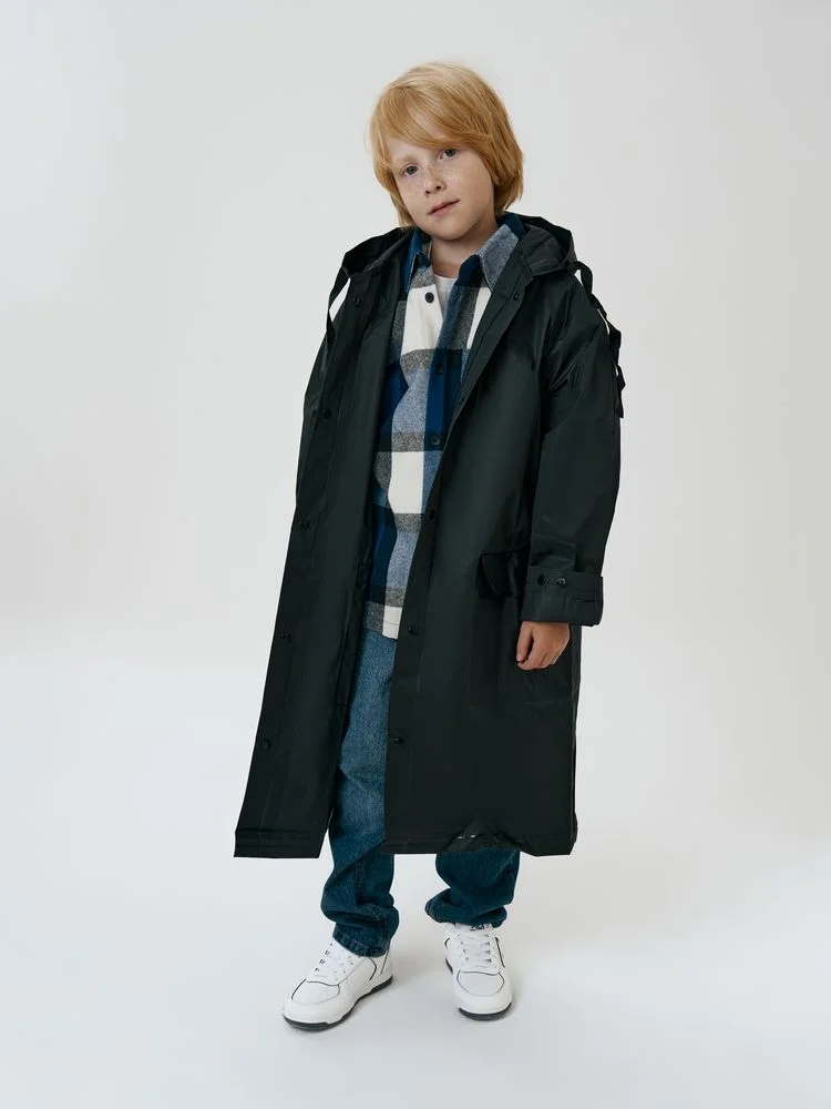 Дождевик детский RainDrop Kids черный 12 лет рост 142-152 - фото 11