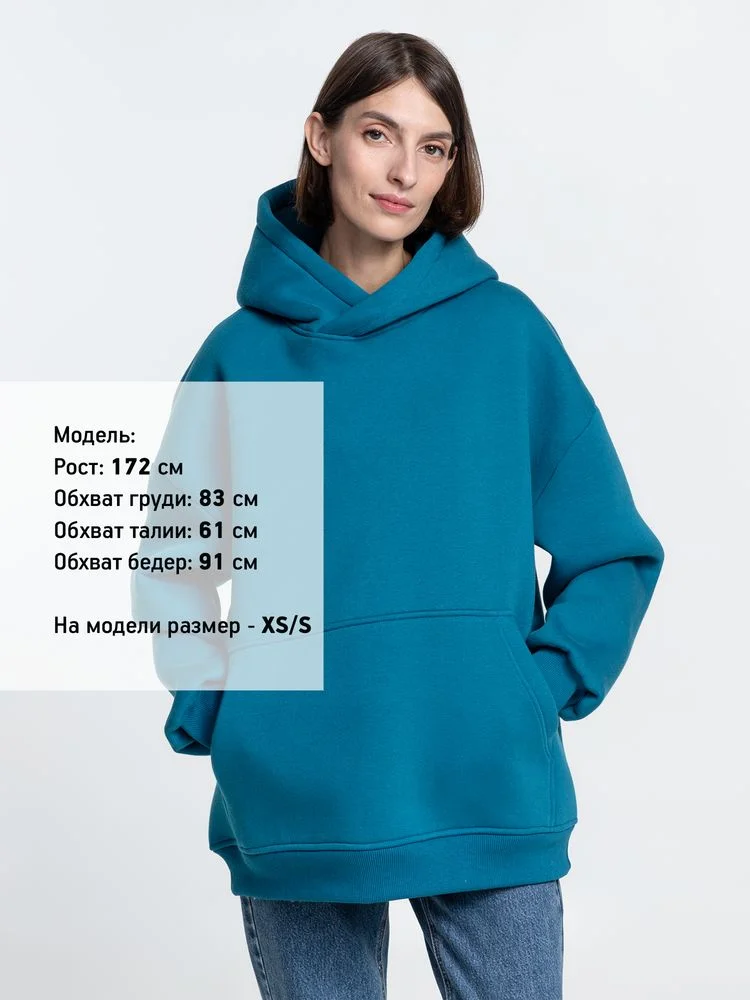 Худи Kulonga Oversize бирюзовое размер 3XL/4XL - фото 5