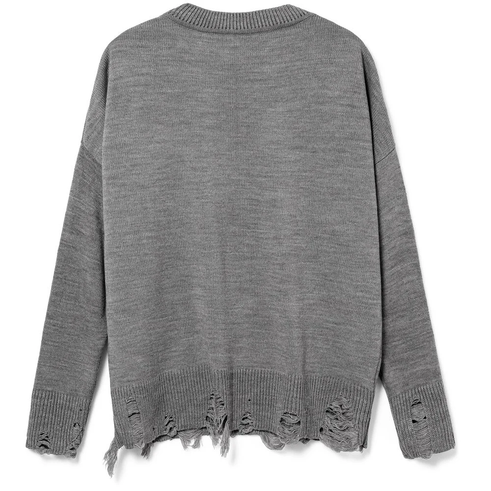 Джемпер оверсайз унисекс Grunge в сумке серый размер S/M - фото 2