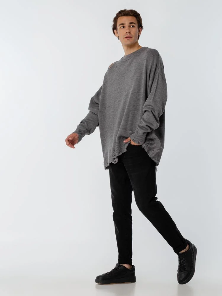 Джемпер оверсайз унисекс Grunge в сумке, серый, размер L/XL - фото 15