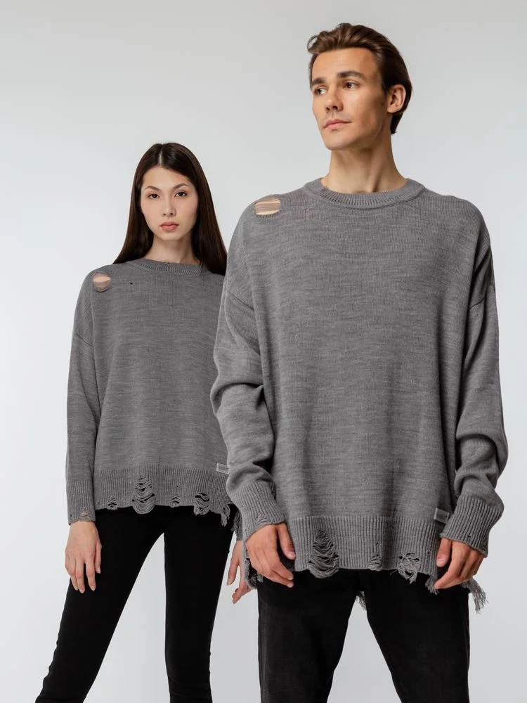 Джемпер оверсайз унисекс Grunge в сумке, серый, размер L/XL - фото 17