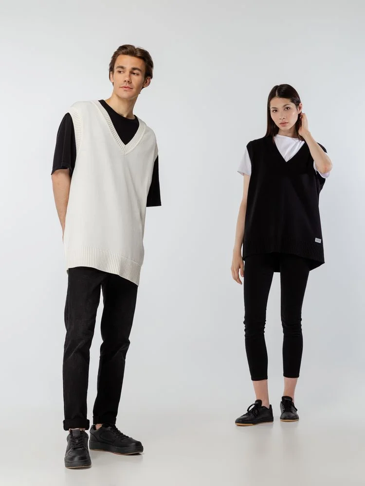 Жилет оверсайз унисекс Tad в сумке молочно-белый размер L/XL - фото 13