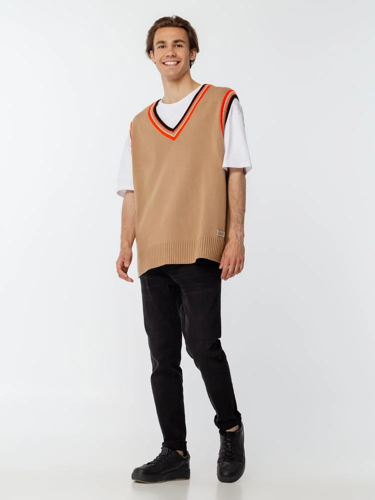 Жилет оверсайз унисекс Cornell в сумке, бежевый, размер S/M - фото 11