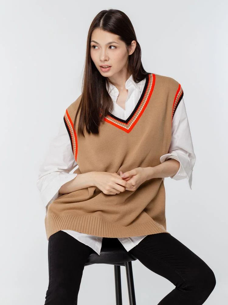 Жилет оверсайз унисекс Cornell в сумке бежевый размер L/XL - фото 16