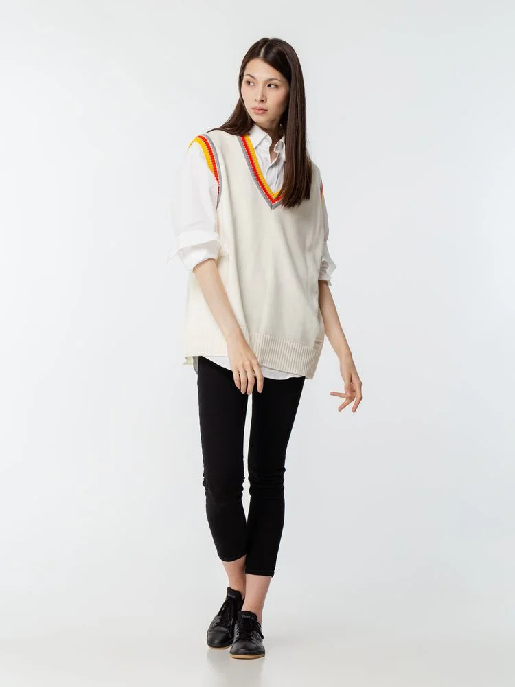 Жилет оверсайз унисекс Cornell в сумке молочно-белый размер L/XL - фото 13