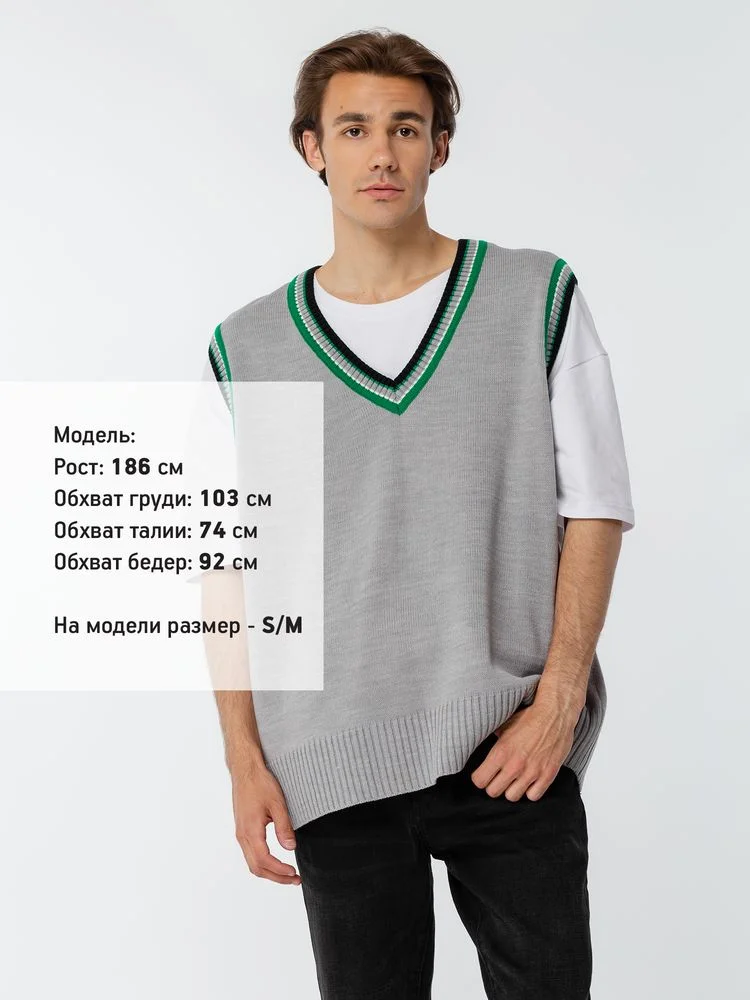 Жилет оверсайз унисекс Cornell в сумке светло-серый размер S/M - фото 10