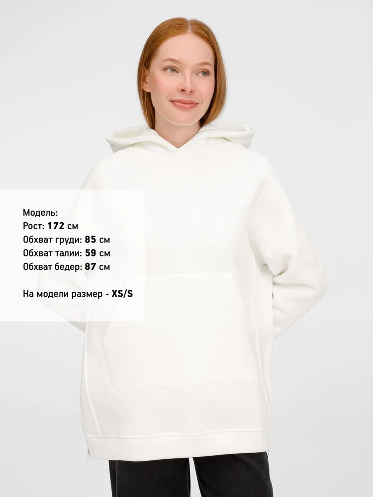 Худи унисекс оверсайз Easy Street молочно-белое размер M/L - фото 11