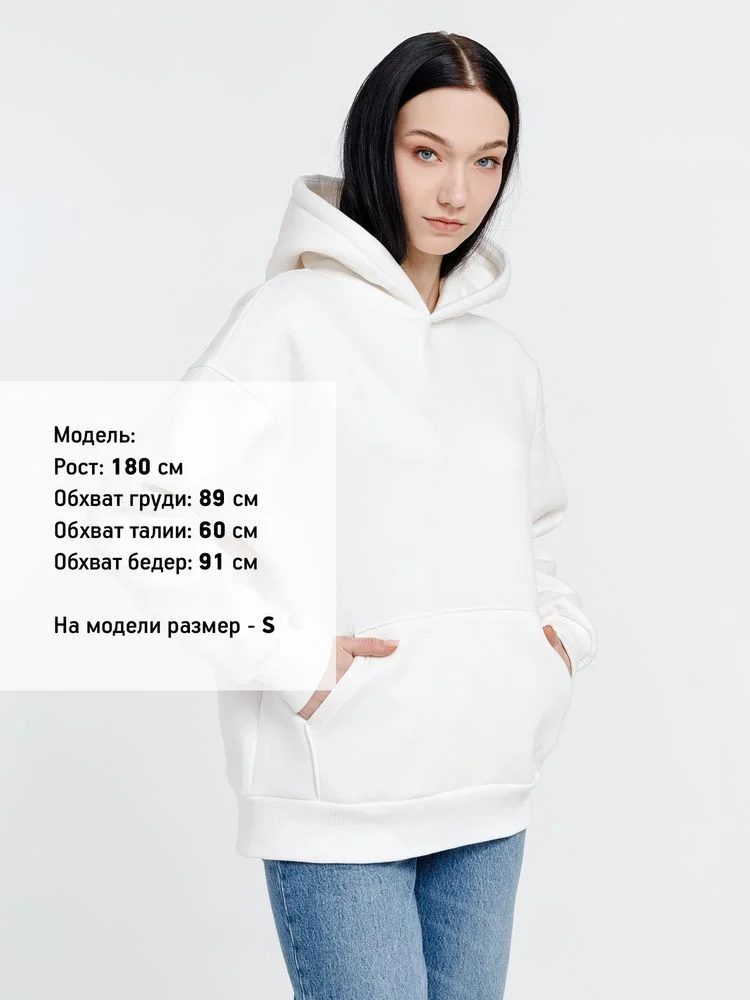 Худи оверсайз унисекс Go Easy молочно-белое размер L - фото 9