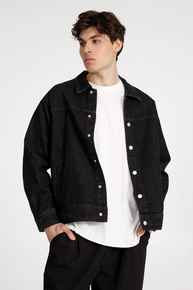 Куртка джинсовая O1 черная размер XL/XXL - фото 3