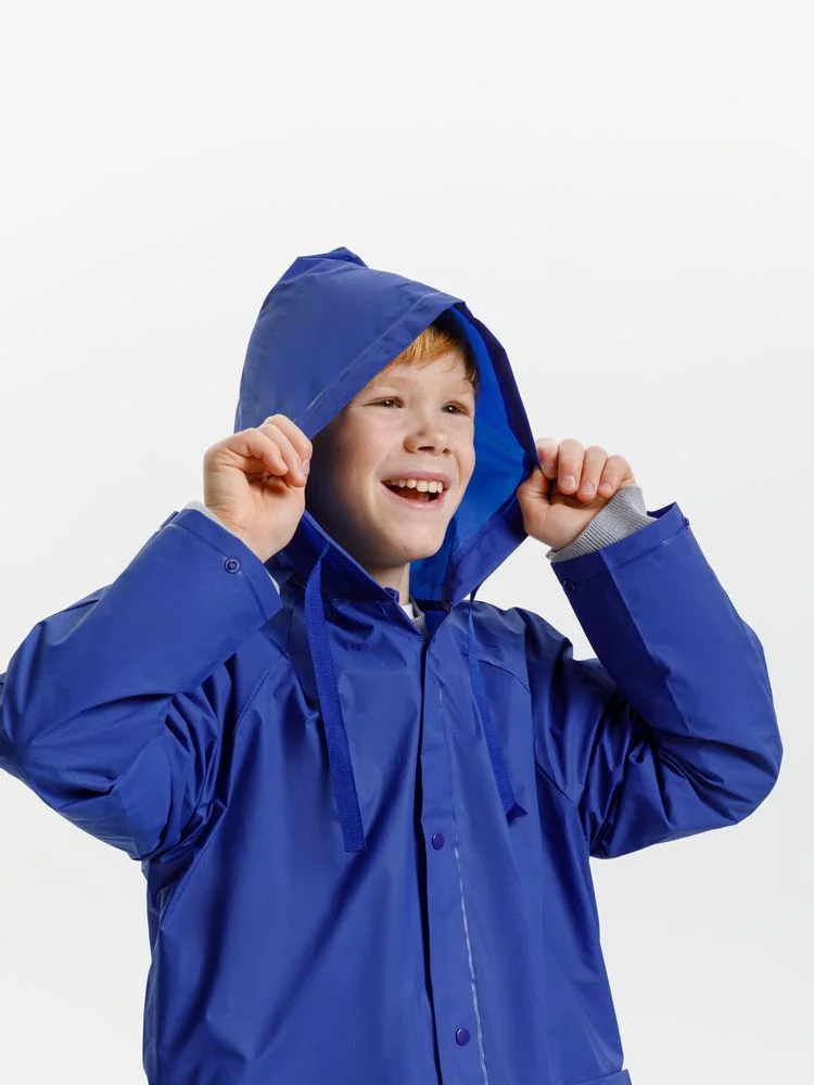 Дождевик детский RainDrop Kids ярко-синий 8 лет рост 118-128 - фото 12
