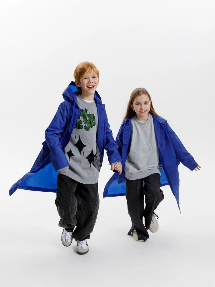 Дождевик детский RainDrop Kids ярко-синий 8 лет рост 118-128 - фото 17