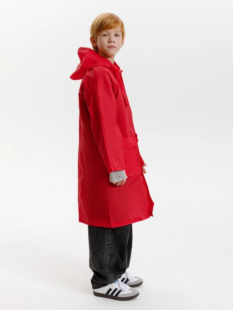 Дождевик детский RainDrop Kids красный 10 лет рост 130-140 - фото 15