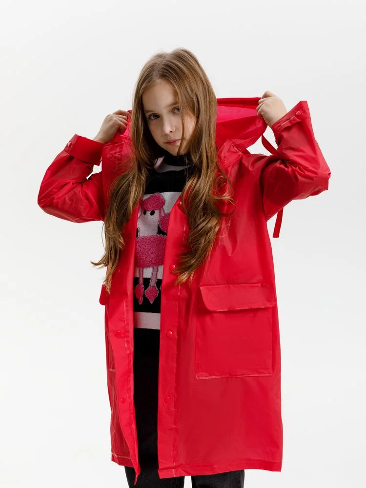 Дождевик детский RainDrop Kids красный 12 лет рост 142-152 - фото 13