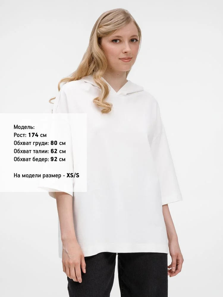 Футболка оверсайз унисекс с капюшоном Neofit молочно-белая размер XL/XXL - фото 9