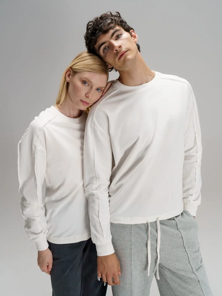 Свитшот унисекс Vozduh, молочно-белый, размер M/L - фото 11