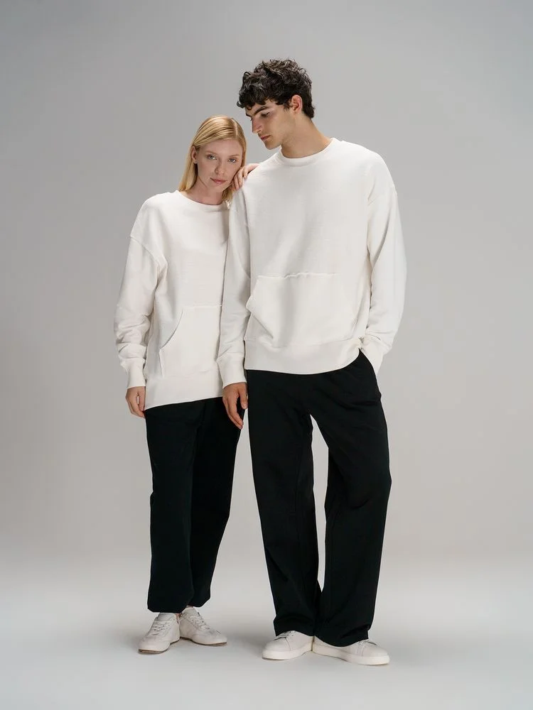 Свитшот оверсайз унисекс Vozduh, молочно-белый, размер XS/S - фото 11
