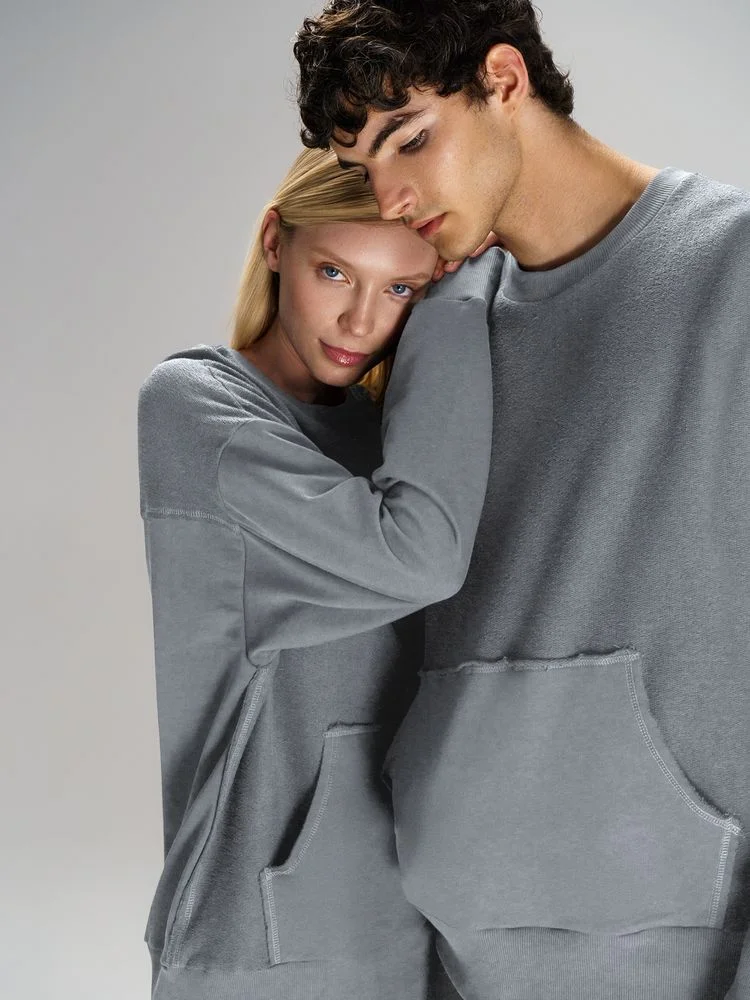 Свитшот оверсайз унисекс Vozduh, светло-серый, размер XS/S - фото 10