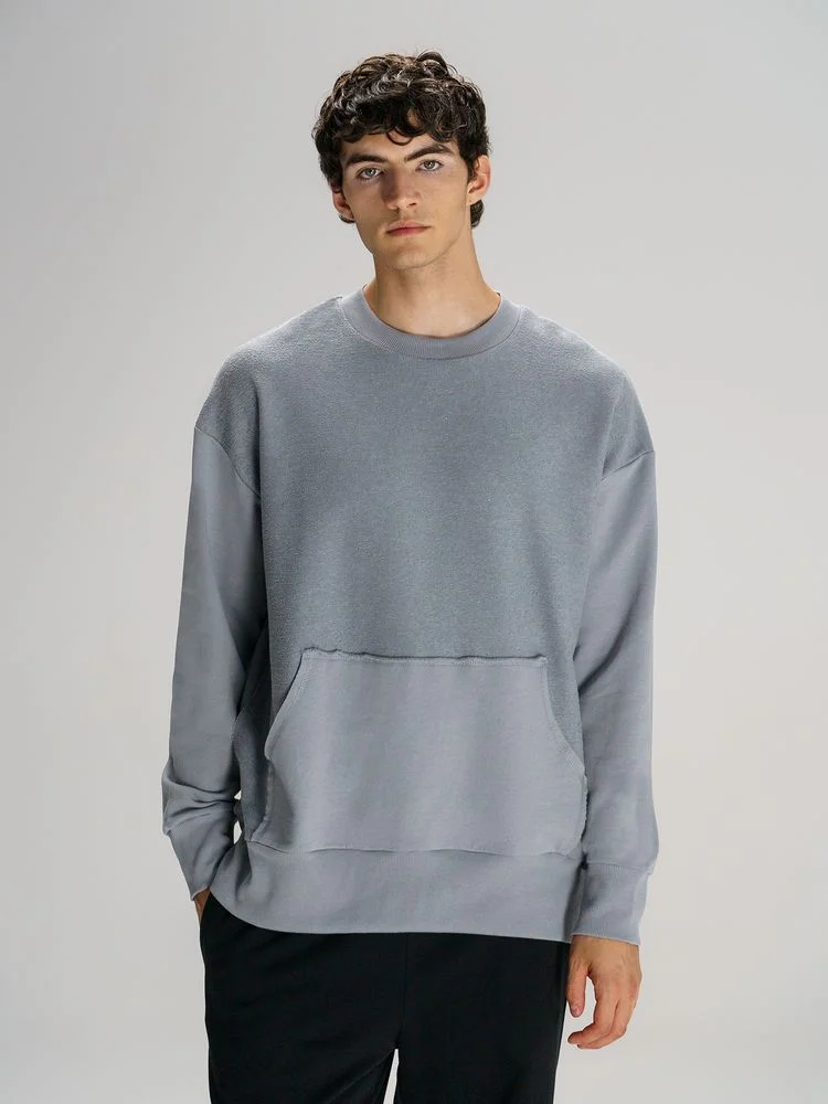 Свитшот оверсайз унисекс Vozduh, светло-серый, размер XS/S - фото 9