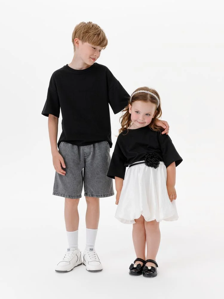 Футболка детская оверсайз Teezer, черная, 6 лет - фото 10