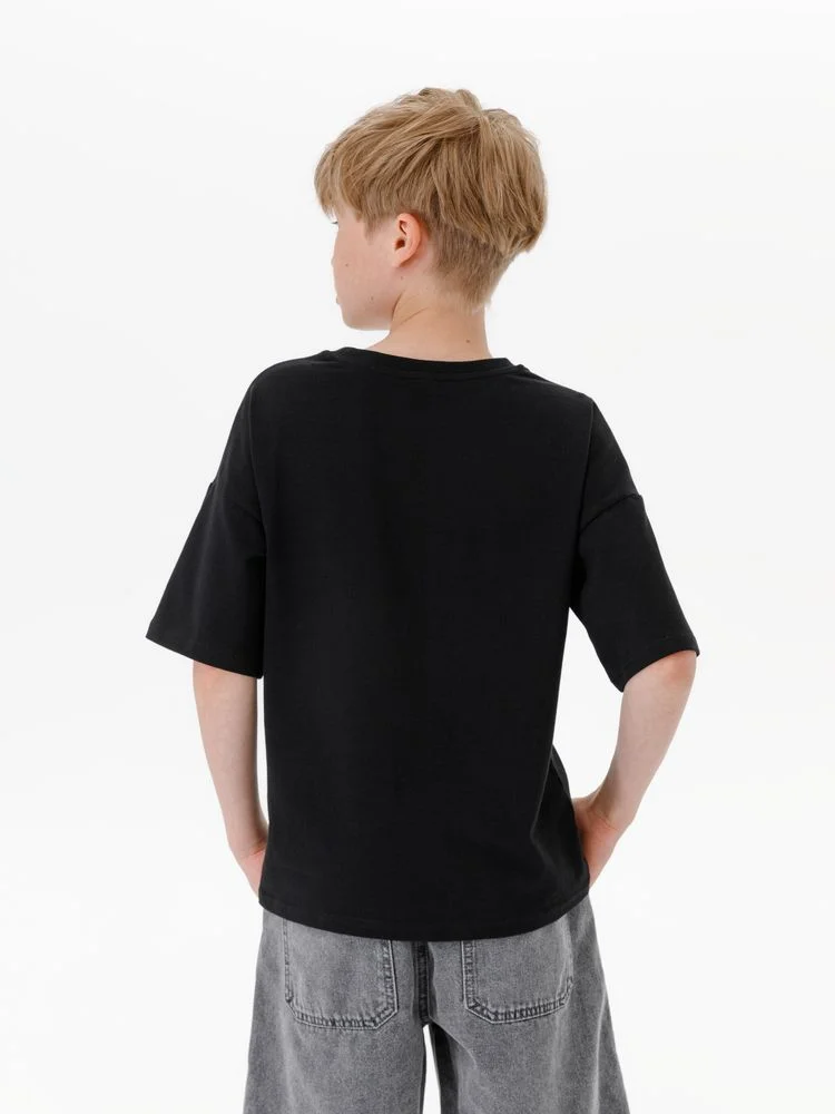 Футболка детская оверсайз Teezer, черная, 6 лет - фото 7