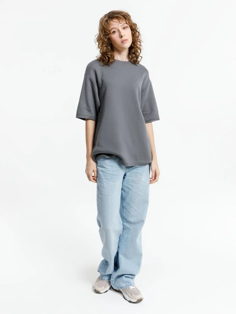 Джемпер с коротким рукавом Siluetti Volumica серый размер XS/S - фото 4