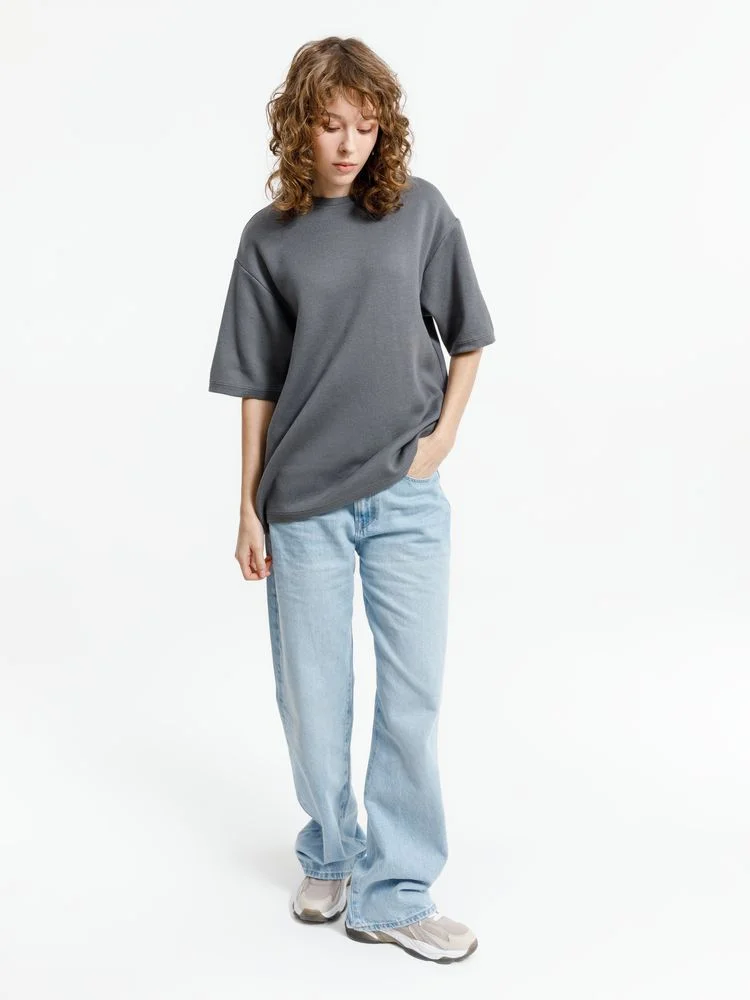 Джемпер с коротким рукавом Siluetti Volumica серый размер XS/S - фото 5