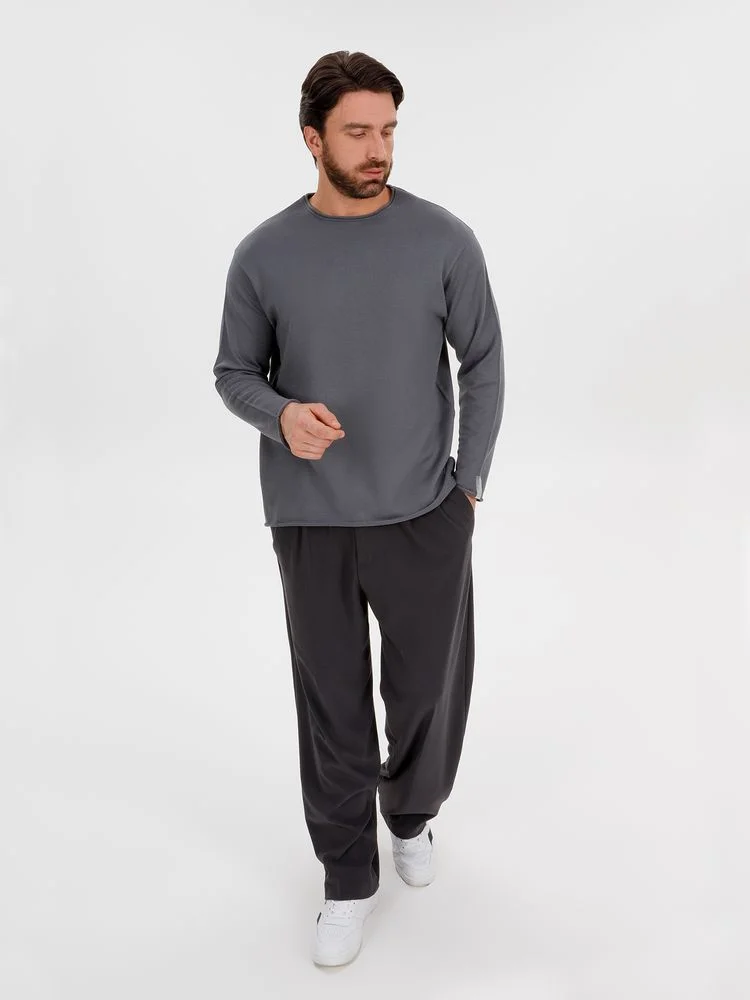 Лонгслив унисекс Siluetti Fuori серый размер S/M - фото 6